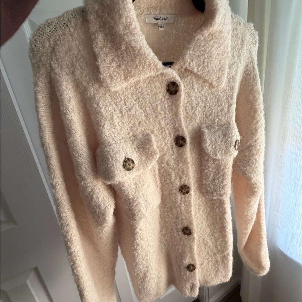 Madewell Cream Soft Button-Up Women's Cardigan